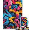 JIANGENNF Puzzle per adulti da 1000 pezzi con graffiti e arte urbana, gioco pratico, impegnativo da completare, collezione d'artista, belle arti 38x26cm
