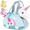 Brubaker Peluche Arcobaleno Unicorno in Borsetta - 20 cm - Peluche in Borsa | Blu Menta