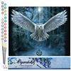 Figured'Art Dipingere con i Numeri - Paint by Numbers Collana Con Gufo E Croce, Passatempo per Adulti, Kit Completo, Hobby Creativi - Quadri fai da te 40x50cm senza cornice