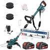 Hengriacly Decespugliatore a batteria per Makita, decespugliatore con batteria da 21 V × 4,0 Ah, con motore brushless da 750 W, Tap&Go M10 x 1,25, manico telescopico, testa girevole a 90°