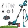 QUUGAR 9 Pollici Decespugliatore A Batteria,Veloce Vita Bordo con Ruote