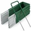 QWORK® 50 Pezzi picchetti Telo pacciamatura, picchetti, 150 mm di Lunghezza, 40 mm di Larghezza, Ø2,5 mm, per Il Giardinaggio, Erba Artificiale, Recinzione e reti