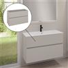 evineo ineo5 evo mobile La: 100 cm, con 2 scomparti estraibili, con maniglia incassata, BE0958CM, ineo5 evo [Mobili da Bagno > Mobili Lavabo]