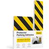 OFITURIA Paracolpi Garage Adesivo Pack 2 25x20+50x10 cm Nero/Giallo, Protezione Muro Garage, Paracolpi Portiere Auto, Gomma Antiurto Box Auto (Pack 2 pz, 25x20+50x10 cm, Nero/Giallo)