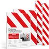 OFITURIA Paracolpi Garage Adesivo Pack 4 25x20+50x10 cm Bianco/Rosso, Protezione Muro Garage, Paracolpi Portiere Auto, Gomma Antiurto Box Auto (Pack 4 pz, 25x20+50x10 cm, Bianco/Rosso)