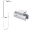 GROHE Sistema Doccia con Miscelatore Termostatico Rainshower Smartcontrol, Cromo 26250000 + Grohe 27055000 Rainshower Neutral Supporto a Muro per Manopola Doccia, Cromo