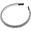 VOCOSTE Fascia Per Capelli Donna In Cristallo Tono Argento 1 Pezzo | Panno, Finti Strass, 12.5x1.5cm, Per Occasioni Come Feste, Cerimonie Nuziali, Concerti, Compleanni, Banchetti, Yoga