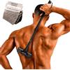 SmartB Rasoio Schiena Uomo, Manico 35-54 cm, Lama 13 cm, 10 Lame Ricambio | Depilatore manuale per schiena e corpo: lama larga 13 cm, manico regolabile 35-54 cm, uso a secco e sotto la doccia