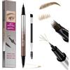 STNFAREBI Microblading - Matita per sopracciglia impermeabile e resistente alle sbavature, lunga durata, con punta a forchetta multipla e punta di precisione per sopracciglia naturali simili ai