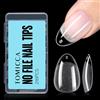 TOMICCA Tip per unghie corte a mandorla, 216 pezzi tip per unghie in gel morbido con copertura completa, set di tip per unghie per nail art fai da te e manicure, 12 misure