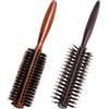 BOGEEL 6 tipi di pettine per capelli lisci in twill, setole di cinghiale naturali, spazzola rotonda per soffiare, arricciare, parrucchiere, setola