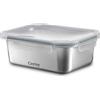 Castey - Contenitore rettangolare in acciaio inox, 800 ml, chiusura ermetica con coperchio, per la conservazione degli alimenti, coperchio senza BPA, design anti-goccia, adatto per lavastoviglie
