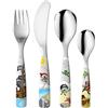 Gnali & Zani Set di 4 posate per bambini, in acciaio inox, multicolore, BIM 1/PIR