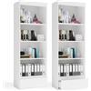CDF Libreria 4 Ripiani con Cassetto 65 cm Bianca 183 cm Pannello 16 mm | Guide scorrevoli, per soggiorno e ufficio, camera ragazzi, libri e raccoglitori, decorazioni, stile scandinavo