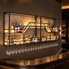 Rvtjy 90cm Scaffale Portabottiglie da Parete in metallo, mensola bar | 2 ripiani espositore vino da montare a muro, scaffale per bottiglie per bar, ristoranti e casa