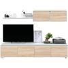 Habitdesign Distrimobel Saetabis Vanilla A10 Parete Giorno, 200 x 41 x 43 H Cm, Rovere, Bianco, Melamina, 10 x 52.5 x 211 cm