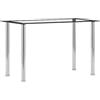 vidaXL Tavolo da Pranzo Nero e Trasparente 120x60x75cm Vetro Temperato