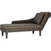 Traylux Chaise longue con cuscino e bracciolo destro, in similpelle grigia, 145 x 56 x 70 cm, ergonomico, imbottito, per soggiorno e camera da letto, comodo lettino da giorno, elegante chaise longue