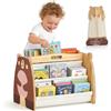 Eirolace Libreria per bambini in legno a 2 ripiani, Libreria Montessoriana per Bambini, Scaffalatura Espositore da Cameretta, organizer per libri con maniglia, scaffale organizer per Cameretta e Stanza (01)