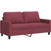 vidaXL Divano a 2 Posti Rosso Vino 140 cm in Tessuto