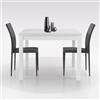 Bissolo Casa Tavolo a Libro Allungabile, Bianco Frassinato, Laminato, 90x90x76.5 cm, Moderno, per 4-8 Persone