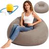 Wapasezyar Pouf gonfiabile, per interni, 105 x 105 x 60 cm, divano ad aria Lazy, senza imbottitura, per soggiorno, sedia a sdraio, camera da letto, poltrona gonfiabile per adulti (marrone chiaro)