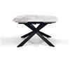 Emporio Arredo Milano Tavolo allungabile ELMO SWIVEL 120 Piano Marmo Onice | basamento acciaio nero, Misure: 120/179 x 80 x h.74.5 cm