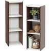 Iris Ohyama, Mobile Portaoggetti, Libreria, Lotto di 2 Piccoli Elementi con 3 Ripiani Modulari, Moderno, Libri, CD, Ufficio, Camera da letto, Soggiorno, UB-9030, Marrone