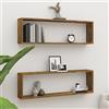 Generico Mensole Parete Cubo 2pz Rovere Fumo 100x15x30 Legno Multistrato,Mobili,Scaffalature,Scaffali e mensole per pareti-815906