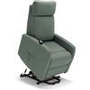 REDÒKASA Poltrona relax elettrica Seattle Plus per anziani, 1 o 2 motori, 2 ruote, Kit Optional Batteria, dimensioni contenute, tessuto antimacchia idrorepellente (2 Motori, Verde)