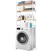 Teodute 3 Ripiani Regolabile Mobile per Lavatrice, 69x30x181cm Max 45kg | Mobile Lavatrice Asciugatrice, Scaffale Lavatrice Scaffalatura per Dispensa Bagno Lavanderia e Cucina
