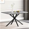 Luxstein Tavolo da pranzo allungabile, effetto cemento, 120-160 x 80 x 73,5 cm, per 4-8 persone