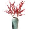 EasyLifeStore EasyLife 72 cm Ramo di Bacche di Natale con Fiori Artificiali Rossi, 5 Pezzi per Set, per Decorazioni per Matrimoni, casa e Natale