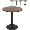 XUANYU Tavolo da pranzo rotondo per 4 persone, φ70 cm tavolo da cucina industriale con piede in ferro, tavoli da bistrot/sala da pranzo/soggiorno (marrone-nero, grano-legno)
