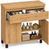 paplinskimoebel - Mobile per lavabo ARIZA TOP larghezza 80 cm, senza lavabo, base con cassetto, sospesa o in piedi, per lavabo da appoggio - Legno/Quercia Lancillotto