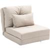 HOMCOM Divano Letto Futon Pieghevole 3 in 1 Convertibile Beige