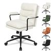 ALFORDSON Sedia da Ufficio Ergonomica, Poltrona Direzionale con Rotelle, Girevole e Altezza Regolabile, da Scrivania in Studio e Ufficio, Sala Riunioni, Portante di 150 kg, Tessuto chenille(Beige)