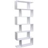 MA MAISON Libreria Verticale Ripiani Sfalsati 80x23,5xh190,5 cm - 6 Scomparti, Legno, Design, Autoportante, Multiuso, Salvaspazio, Camera, da Arredo, Ufficio, Soggiorno, Cucina, Moderno - Colore