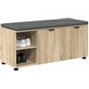 vidaXL Panca per Ingresso con Cuscino Rovere Sonoma 100 x 38 x 46 cm, Panca Elegante per Corridoio, Seduta Rettangolare con Stoccaggio, Organizer per Ingresso Rivestito in Tessuto