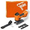 C. & E. Fein GmbH Fein F-IRON Jig 26 AS - Seghetto alternativo a batteria (attacco a T, adattatore di aspirazione, corsa a pendolo a 4 livelli, luce da lavoro a LED, quattro angoli di taglio regolabili, compatibile con