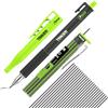 Tracer Matita di precisione 2.0 1,3 mm con fondina e 24 mine | Matita da carpentiere con mina 1,3 mm extra lunga, fondina con clip e temperino integrato