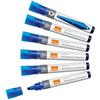 Nobo Pennarelli per Lavagna Bianca a Inchiostro Liquido Cancellabili a Secco, Punta a Scalpello Larga 4 mm, Confezione da 10, Blu, 1915383