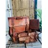 Fatto a mano Handmade Borsa In Pelle Marrone Tracolla Messenger Satchel Mini Laptop