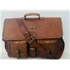 Fatto a mano Borsa Tracolla Uomo In Pelle Rustica Handmade Marrone 6 Misure Laptop