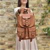 Fatto a mano Borsa In Pelle Vintage Zaino Travel Uomo Fatto A Mano Marrone 3 Misure S M L