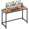 VASAGLE Scrivania per Computer, Postazione Lavoro, 120 x 50 x 76 cm | Scrivania da Ufficio, Studio, Camera da Letto, Soggiorno, Marrone Vintage e Nero Opaco, Collezione BARNET LWD212K101