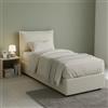Talamo Italia - Letto singolo Rossella, Letto contenitore con rivestimento in tessuto, 100% Made in Italy, Apertura frontale, con materasso Cm 80x200 incluso, Beige