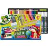 JOLLY Back to School Box, set di partenza per la scuola con 31 pezzi, incl. Matite colorate, pennarelli, matite in grafite, righello e gomma, colori vivaci e ricchi, robusta custodia in metallo