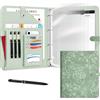 Leathario Cartella Portadocumenti A4 In PU, 4 Anelli Con Per Ufficio | Cartellina Porta Documenti Con Raccoglitore A 4 Anelli, Set Con Blocco Note, Buste Trasparenti E Penna, Chiusura Magnetica