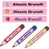 RP GRAFICA Etichette Adesive Personalizzate per penne, matite, pennarelli con nome. Adesivi impermeabili per scuola. Adesivi scolastici (Rosa)